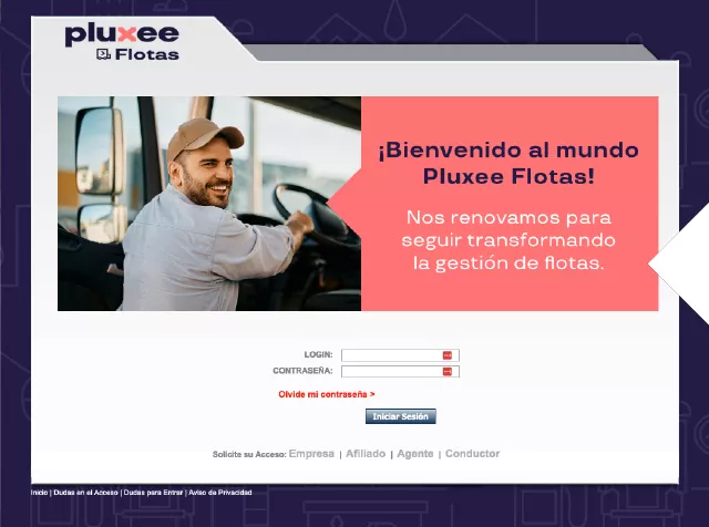 Pantallazo de la plataforma  Pluxee Flotas