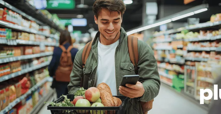 Empleado disfrutando de sus prestaciones sociales con Pluxee Canasta