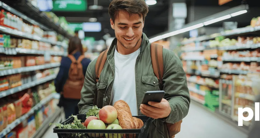 Empleado disfrutando de sus prestaciones sociales con Pluxee Canasta